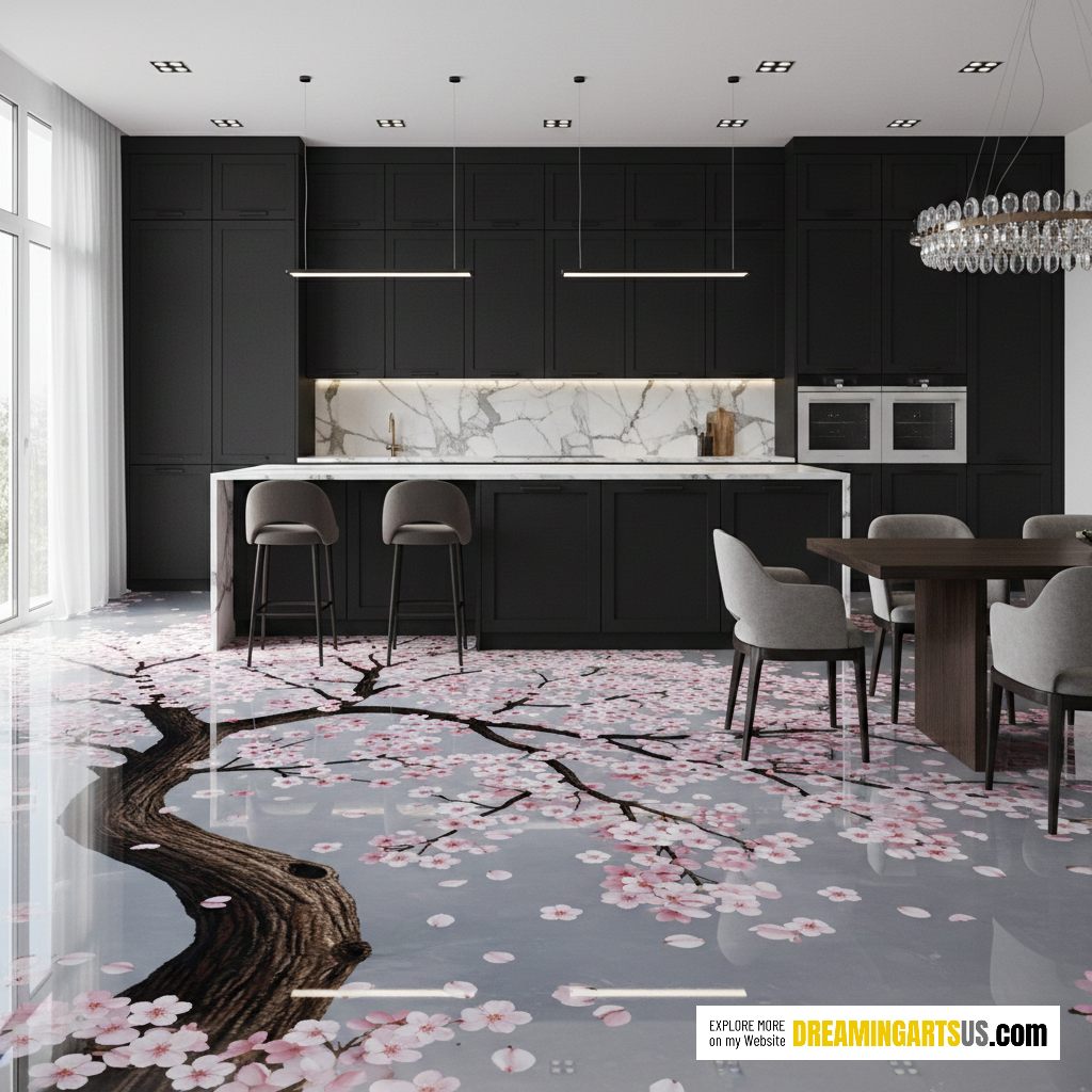 Epoxy Cherry Blossom Flooring