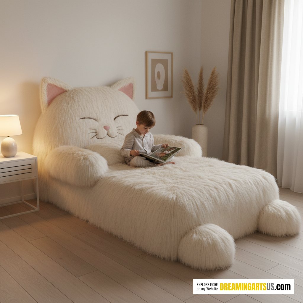 Cat-shaped beds