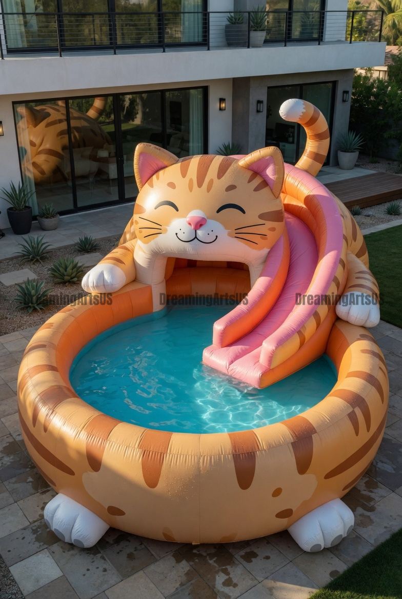 Giant Inflatable Cat Pool