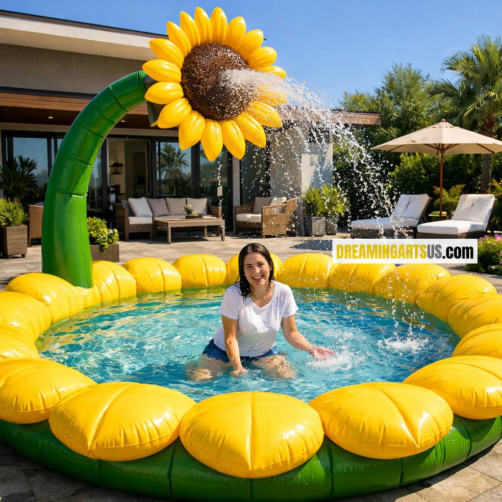 Giant Inflatable Sunflower Pool
