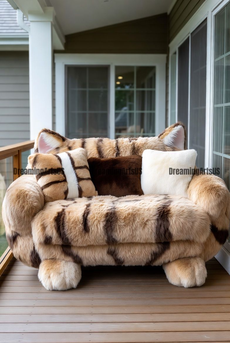 fluffy cat sofa