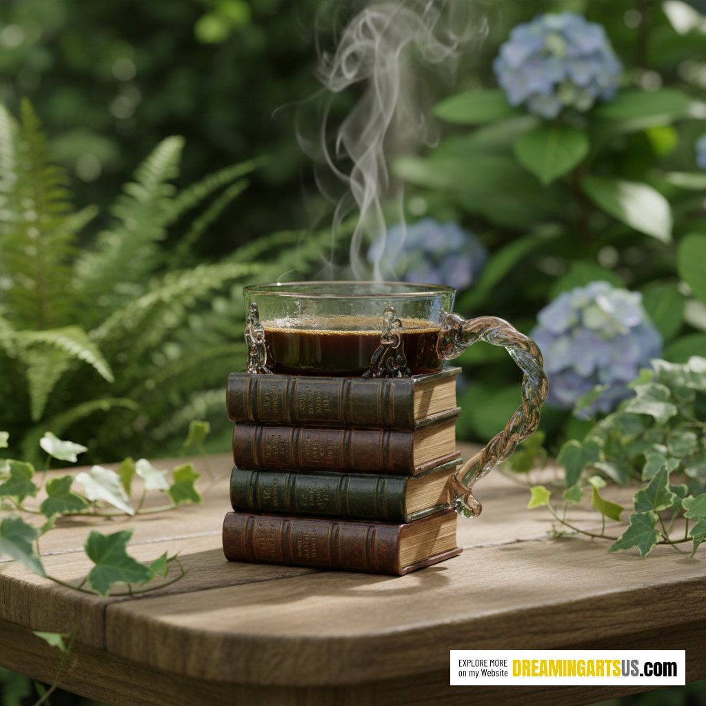 Stacked Books Shape Coffee Mug