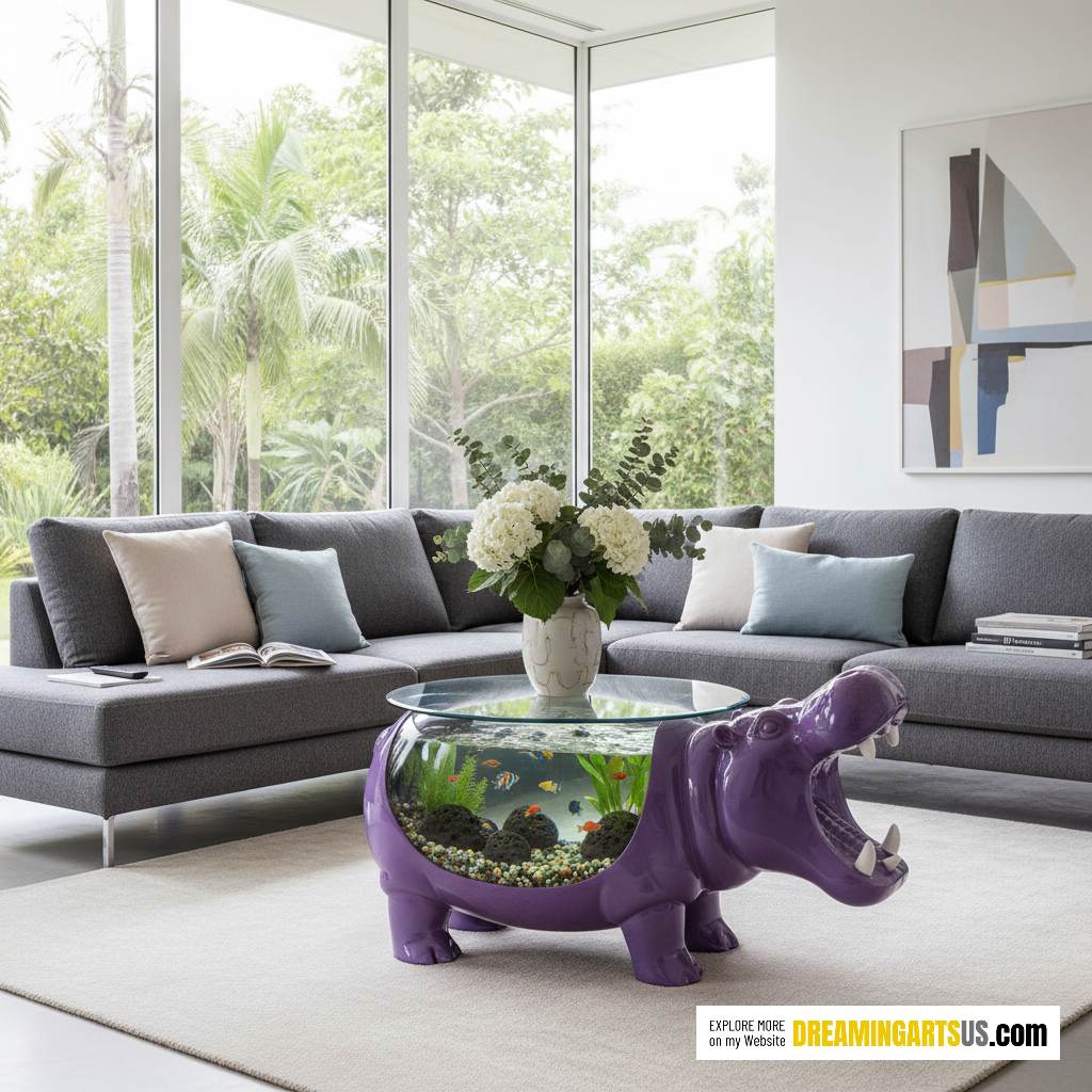 Hippo Aquarium Coffee Tables