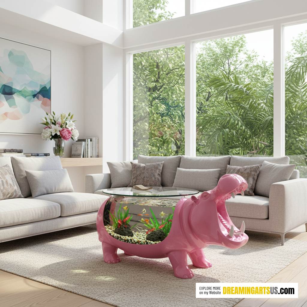 Hippo Aquarium Coffee Tables