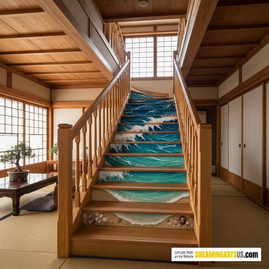 active scene beach stairs