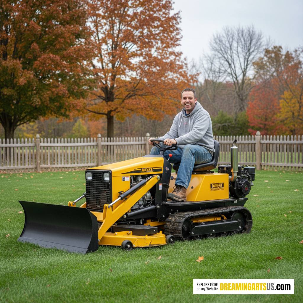 bulldozer riding lawn mower