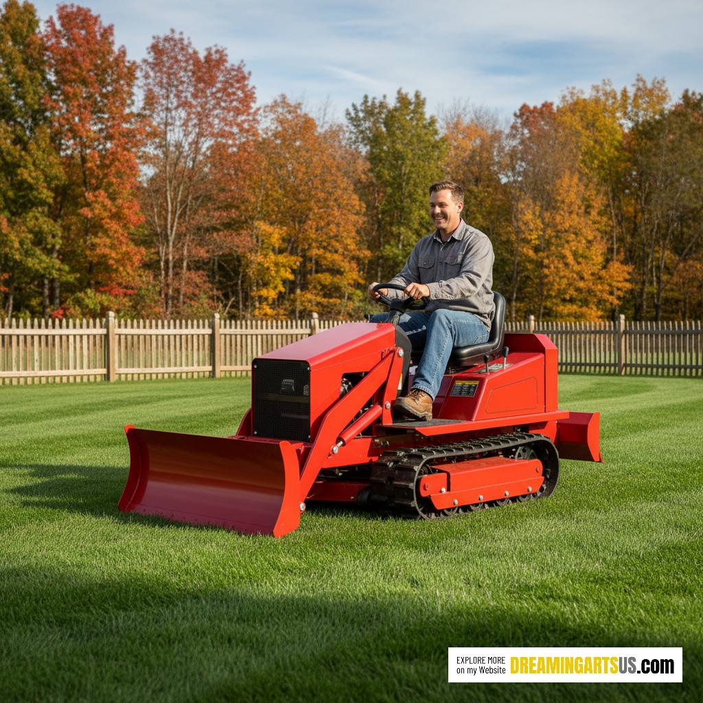 bulldozer riding lawn mower