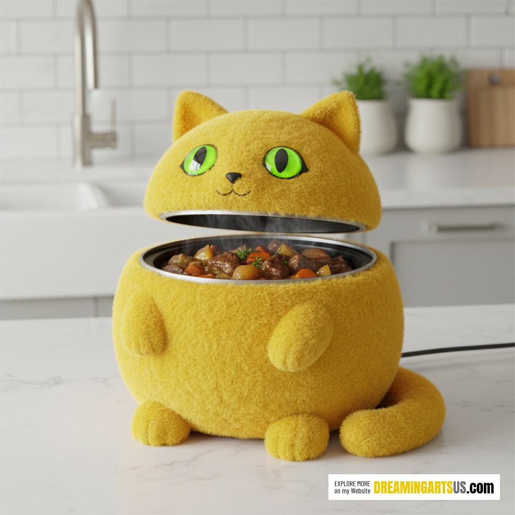 Cat-shaped slow cooker