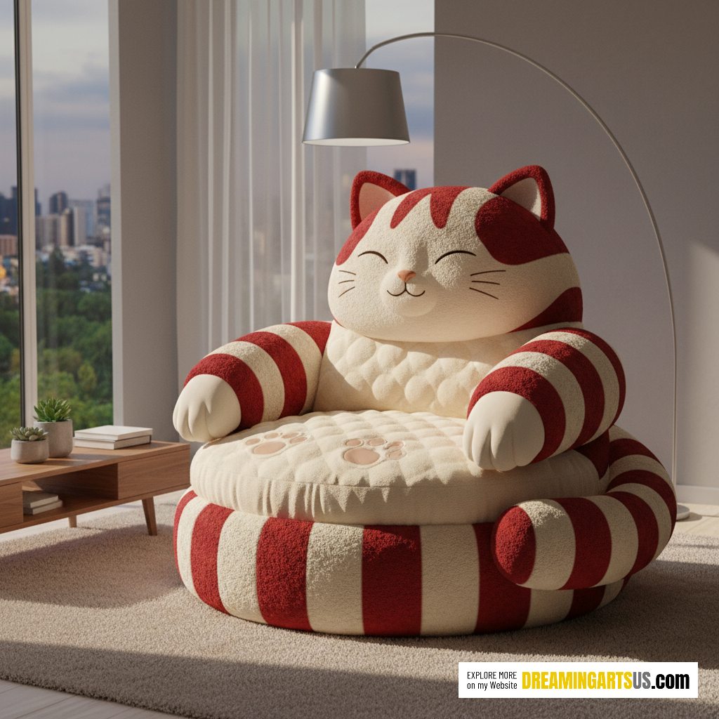 Cat-shaped swivel chair