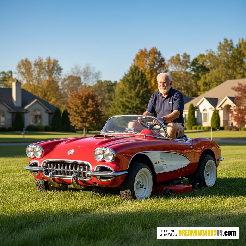 classic car riding mowers