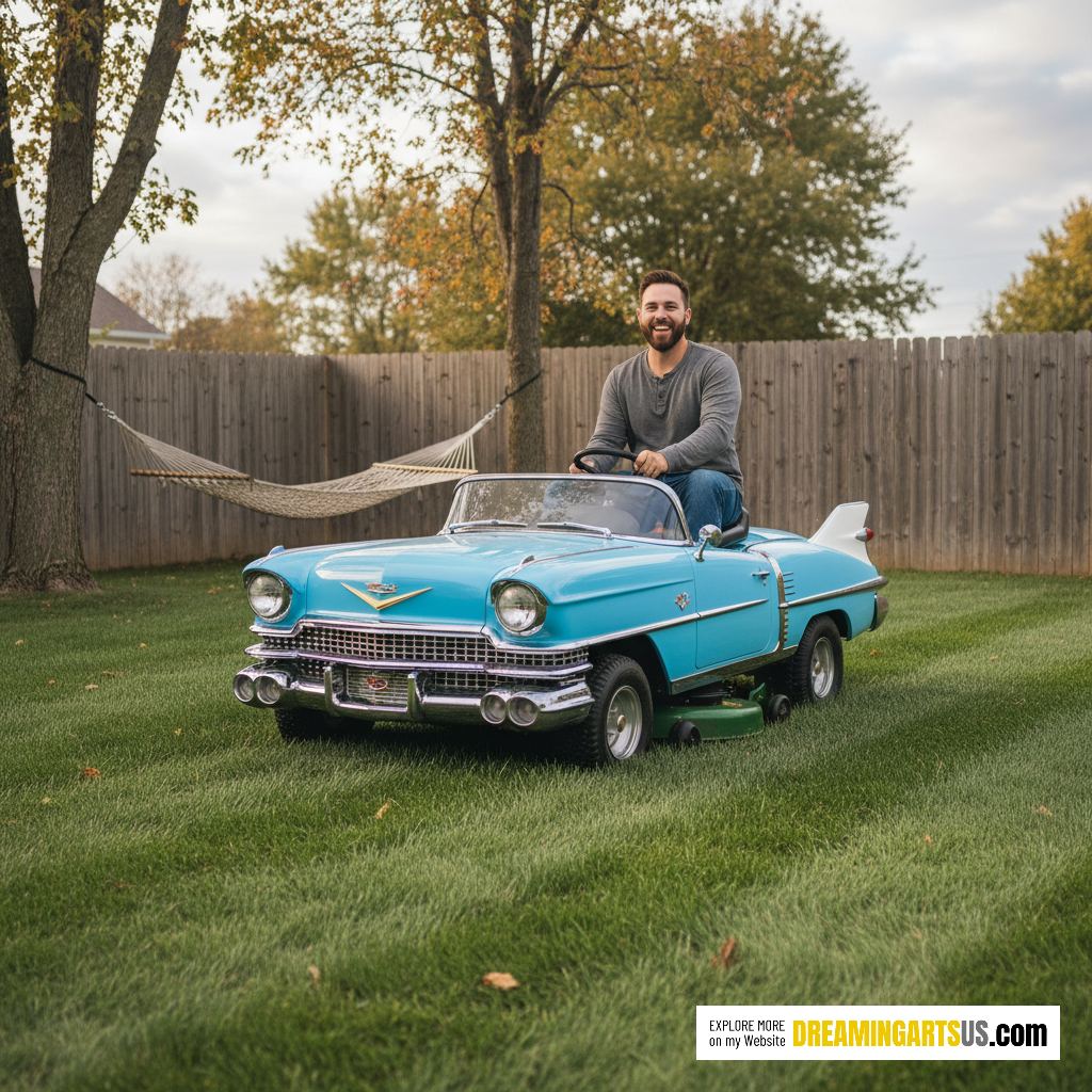 classic car riding mowers