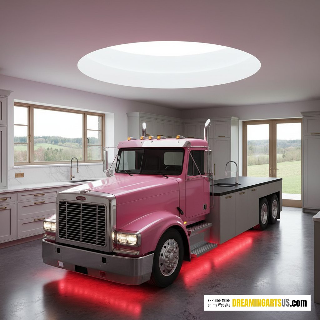 Semi truck kitchen island