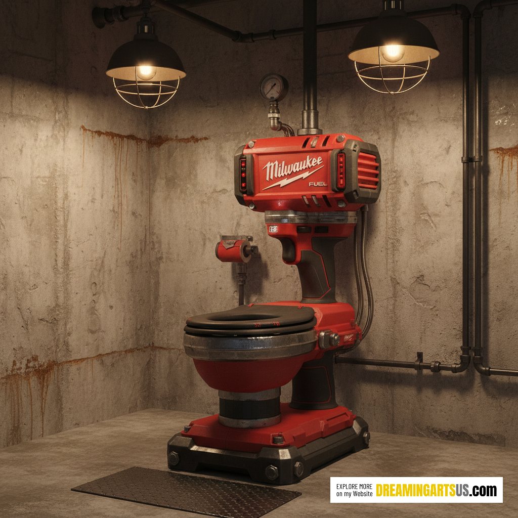 Milwaukee tools-shaped toilet