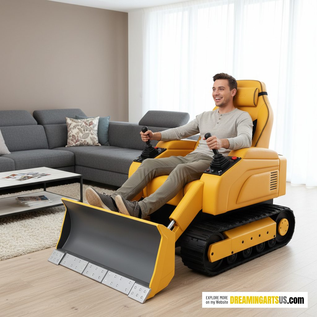 Bulldozer-shaped recliner