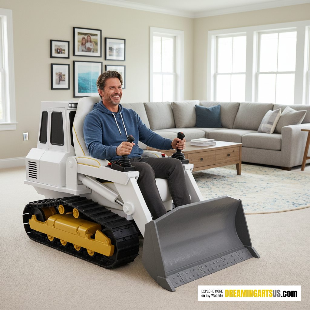 Bulldozer-shaped recliner