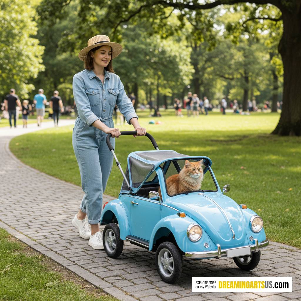 Volkswagen beetle pet stroller