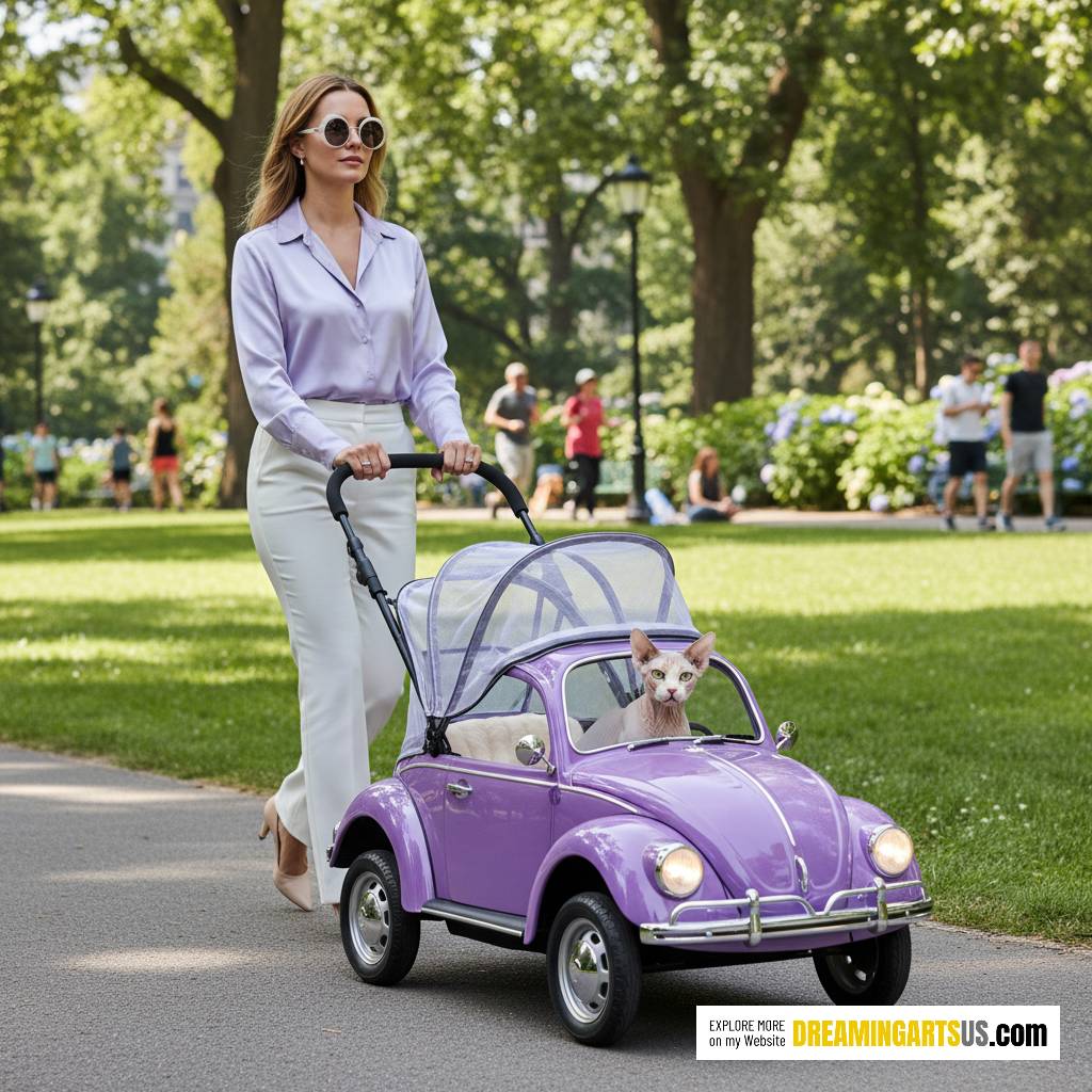 Volkswagen beetle pet stroller