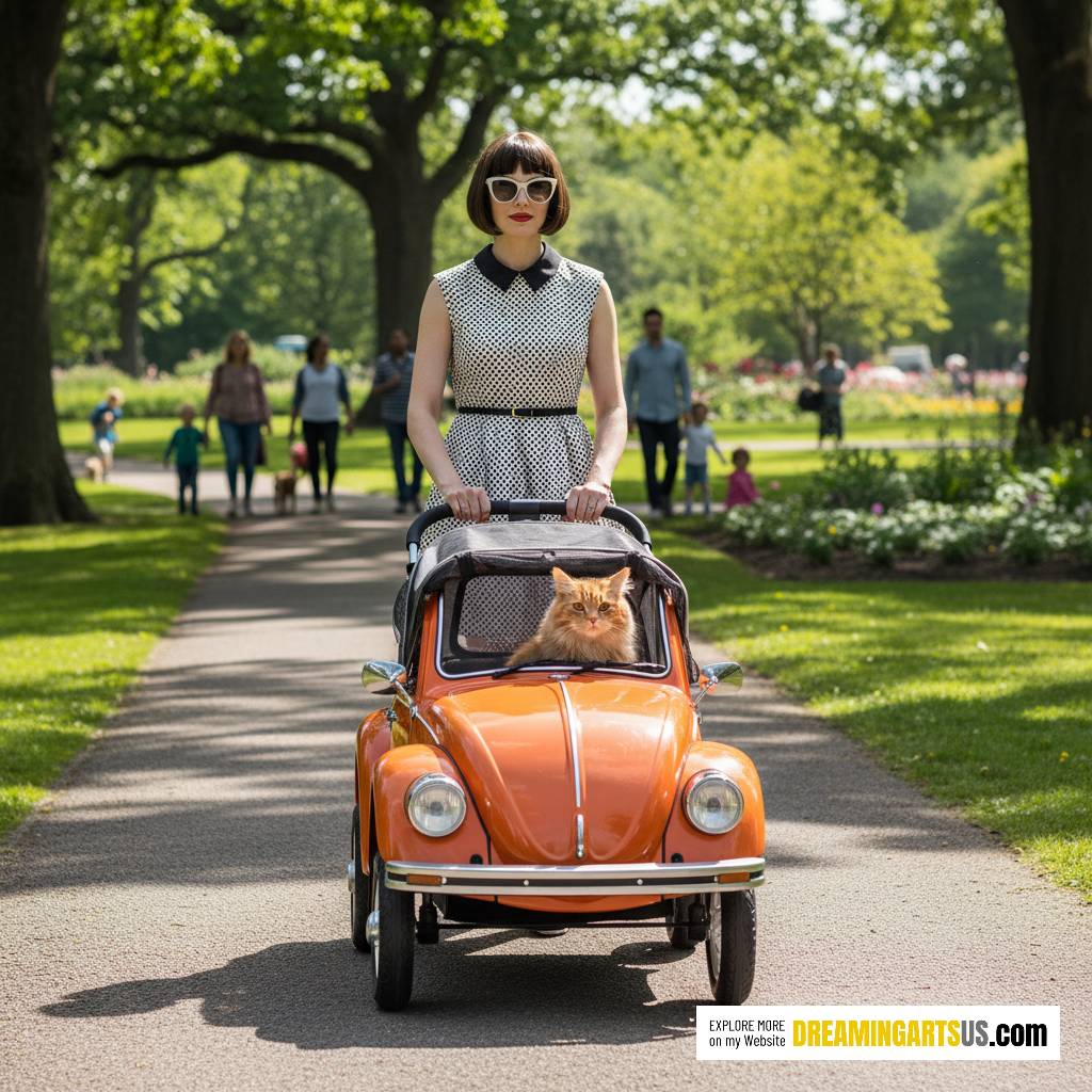 VW beetle pet stroller