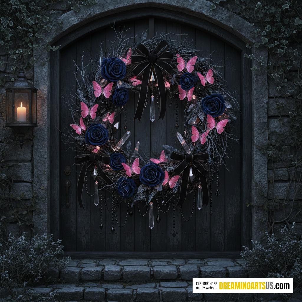 Gothic Butterfly Wreath