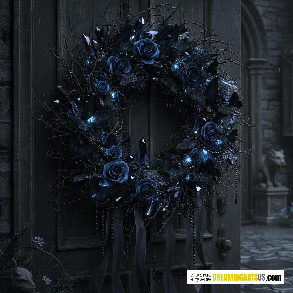 Gothic Butterfly Wreath