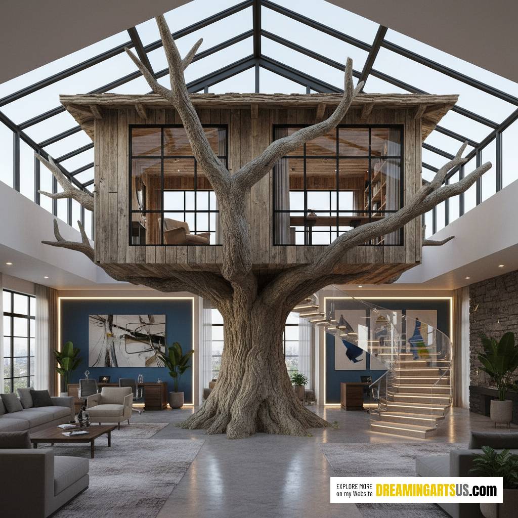 indoor treehouse office