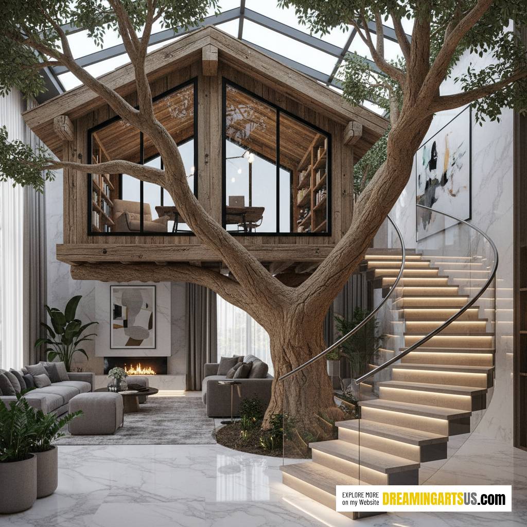 indoor treehouse office