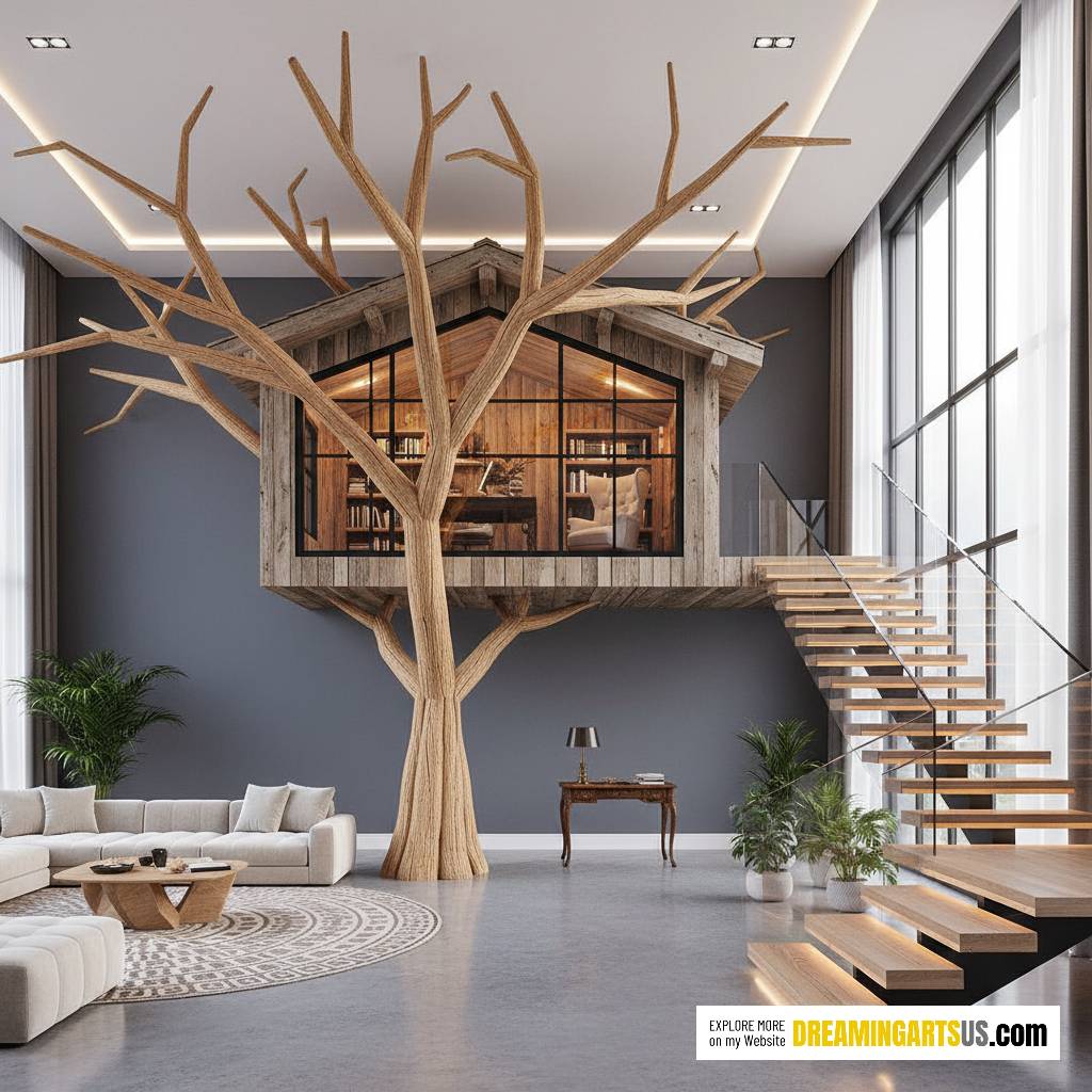 indoor tree house office