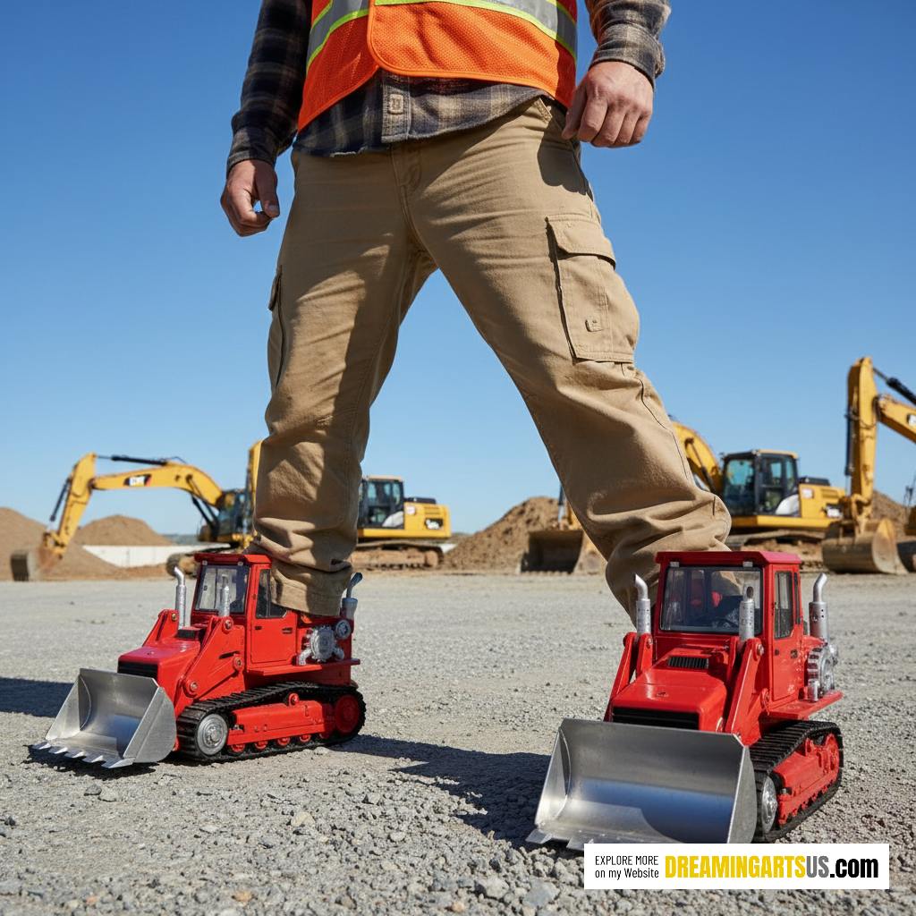 bulldozer-shaped work boots