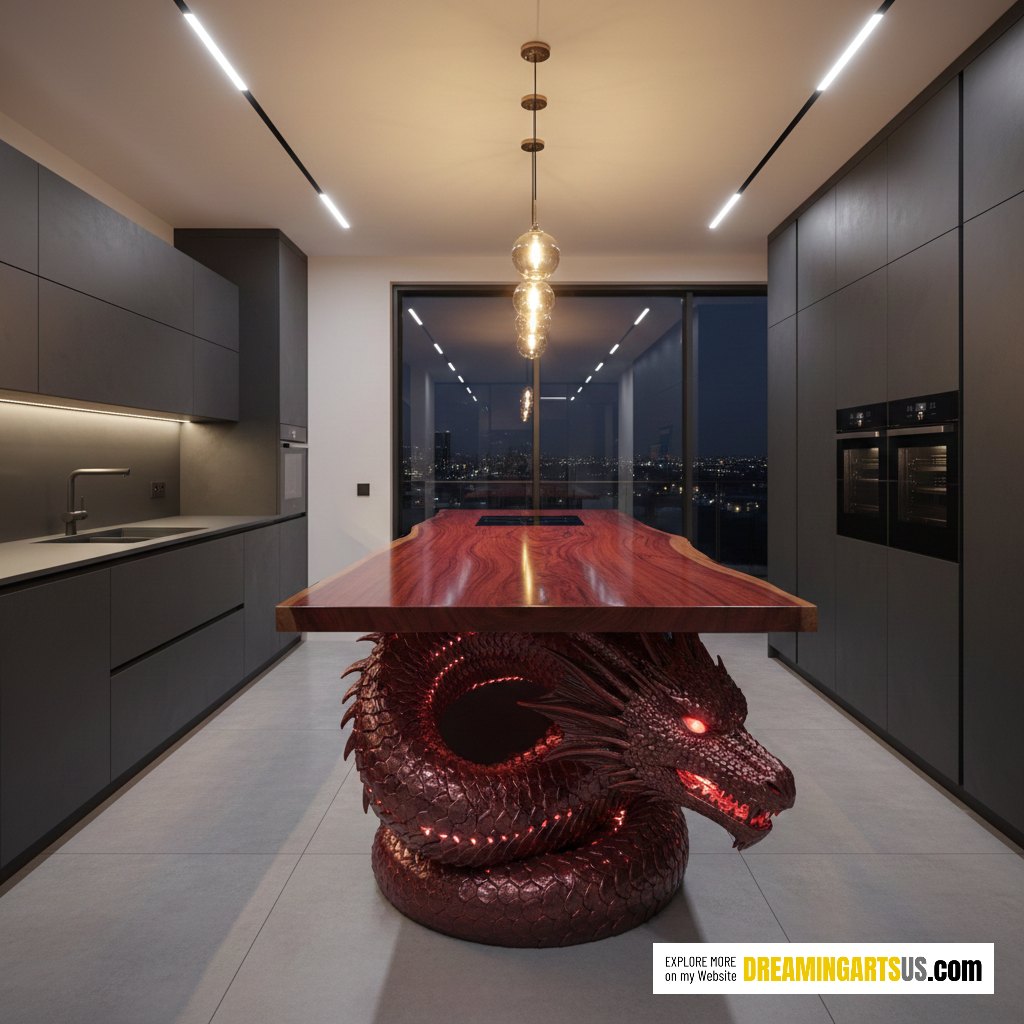 dragon epoxy kitchen island
