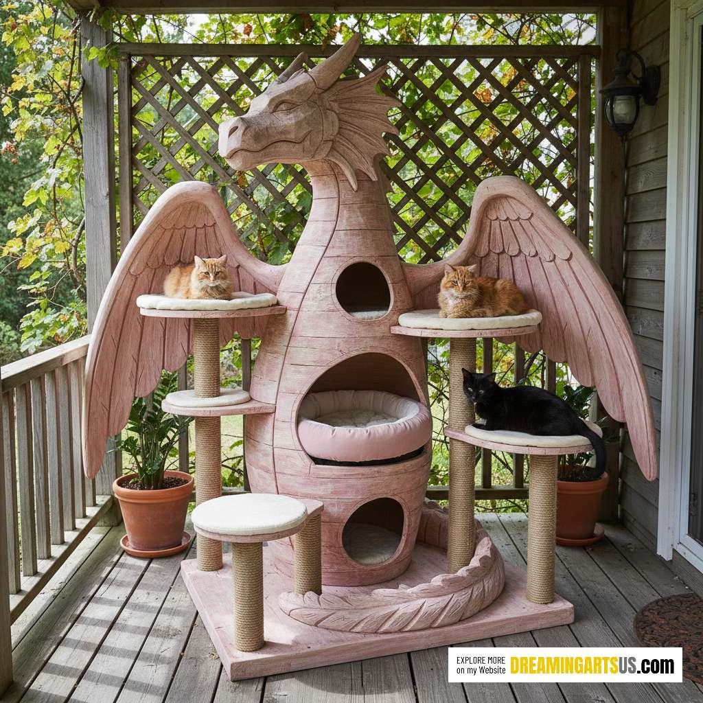 wooden dragon cat tree