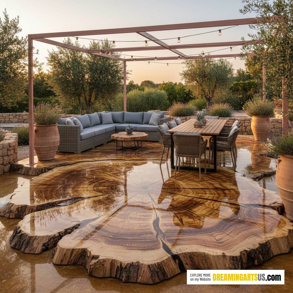 Wood Epoxy Patio Flooring