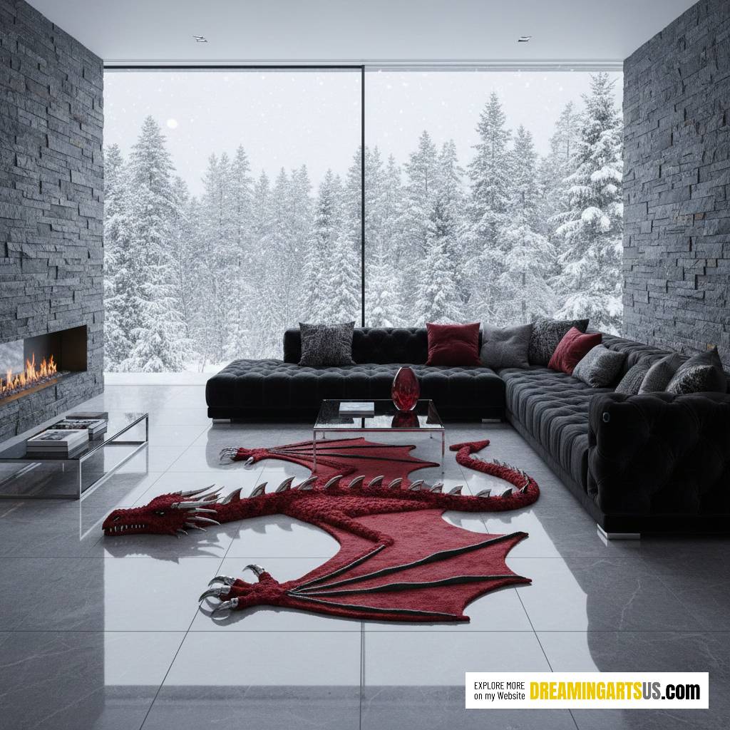 Fur Dragon Rug