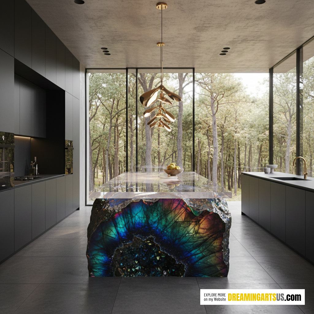 Labradorite Geode Kitchen Island