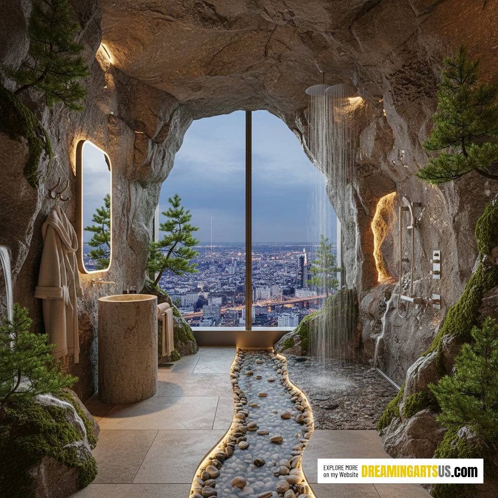 nature scene bathroom