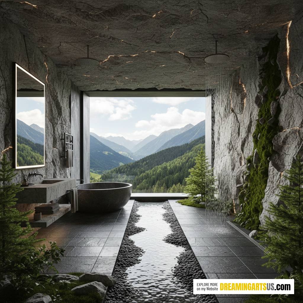 nature scene bathroom