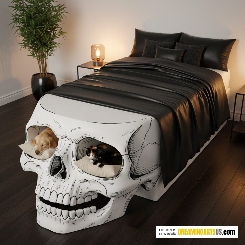 Skull Bed Built-in Pet Den