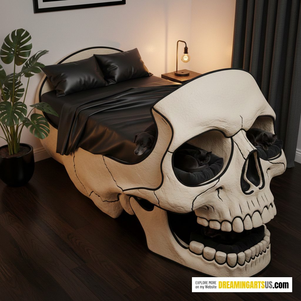 Skull Bed Built-in Pet Den