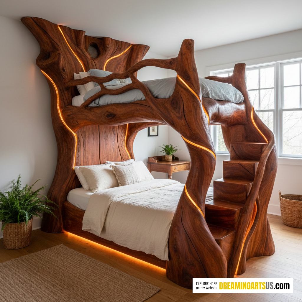 tree trunk bunk bed