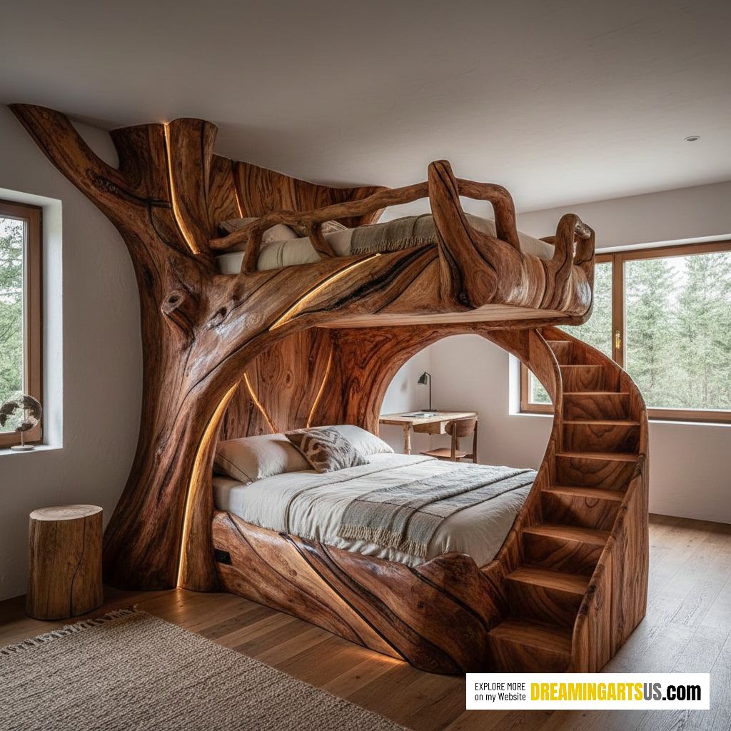 tree trunk bunk bed
