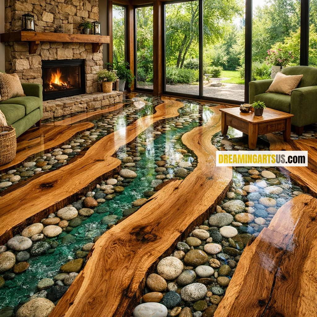 epoxy wood slab flooring
