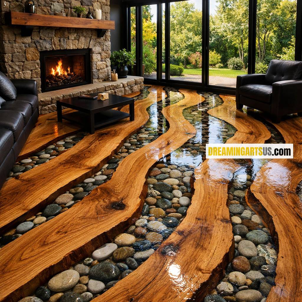 Wood Slab Epoxy Floor