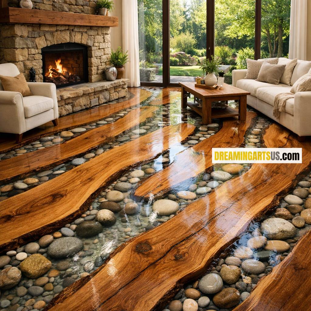 Wood Slab Epoxy Floor