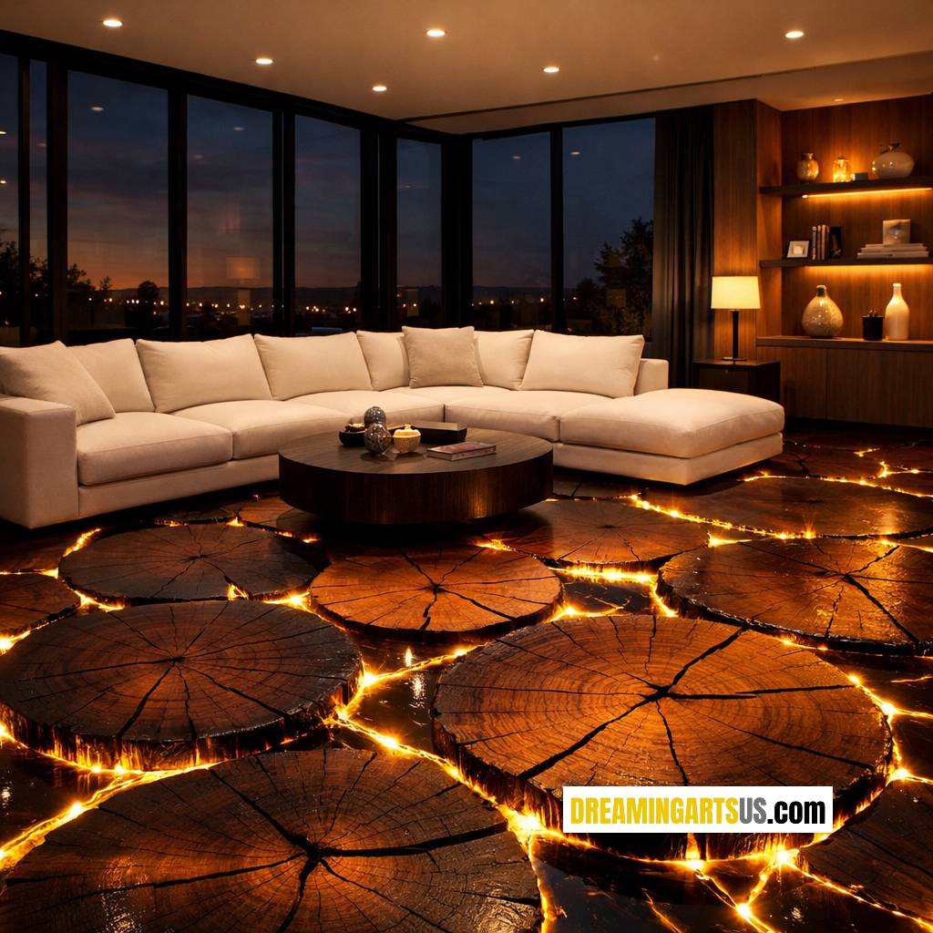 Burned Wood Epoxy Flooring