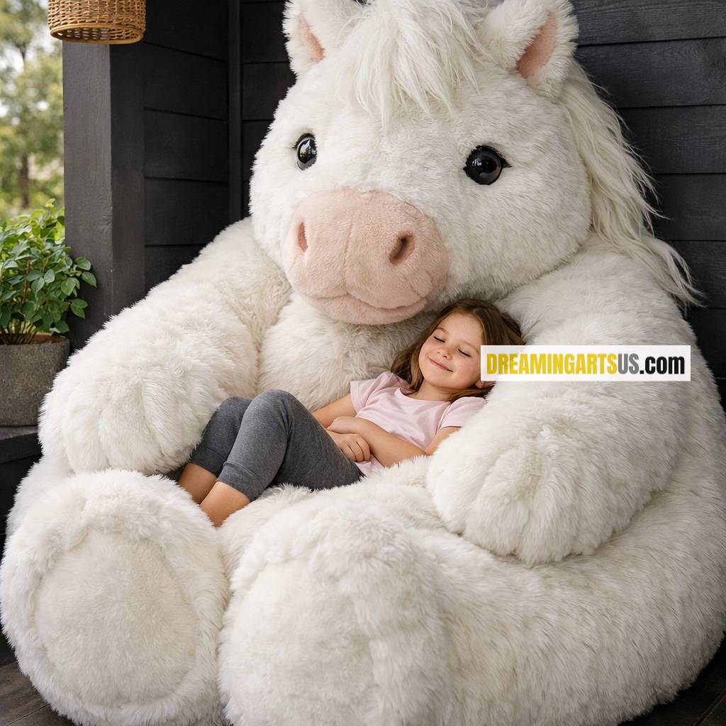 Fluffy Horse Bean Bag