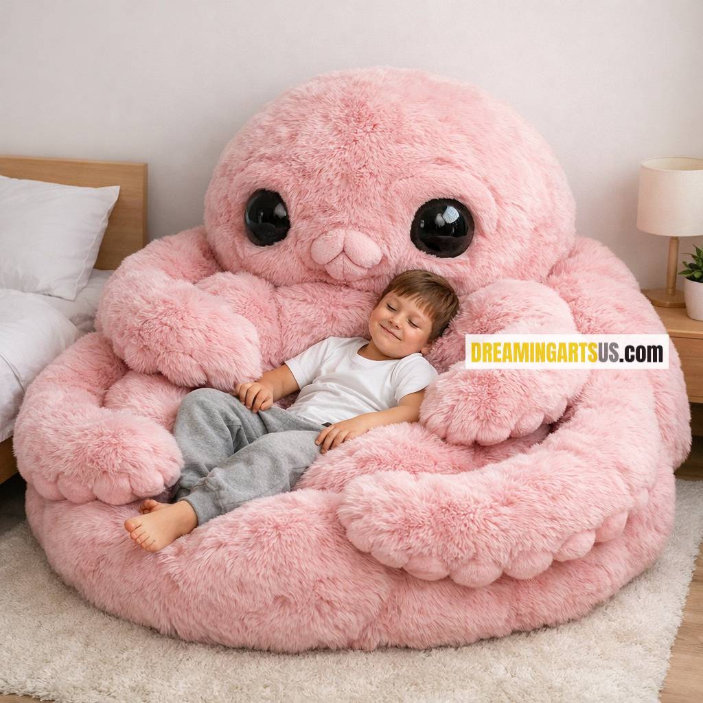 Fluffy Octopus Bean Bag
