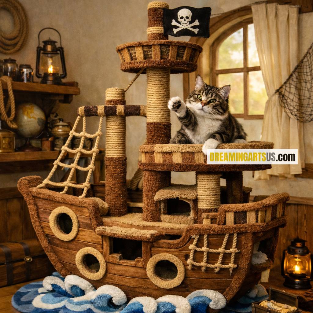pirate ship cat playground
