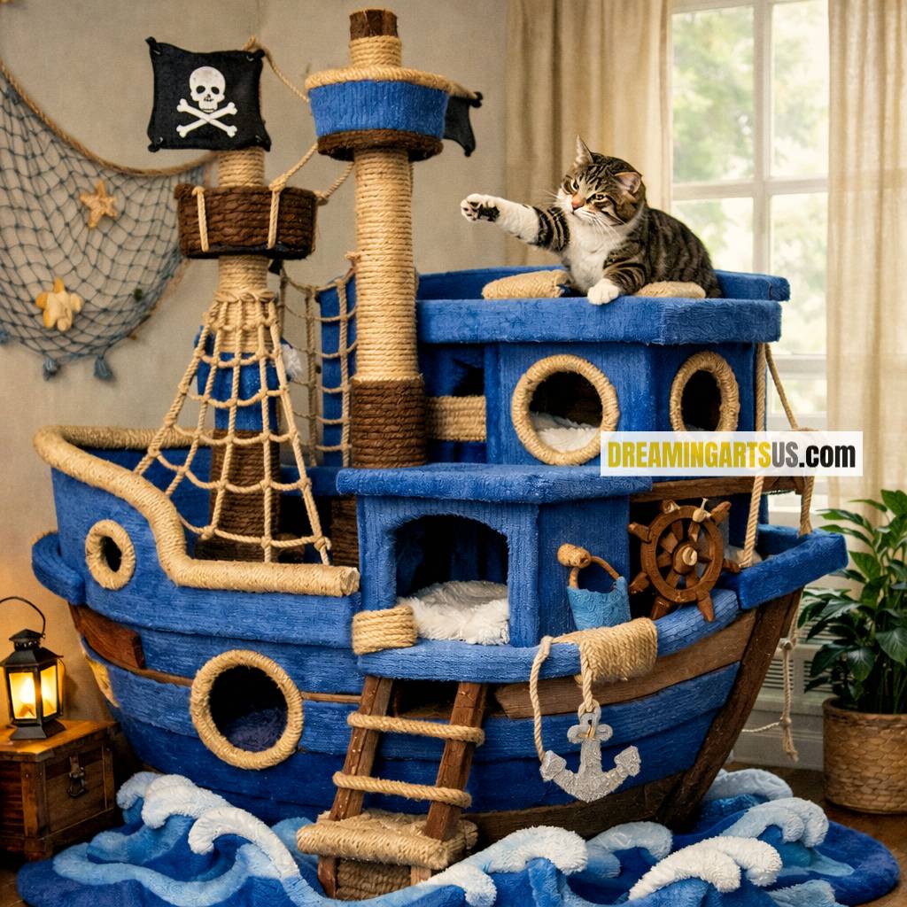 Wooden Ship Cat Playground