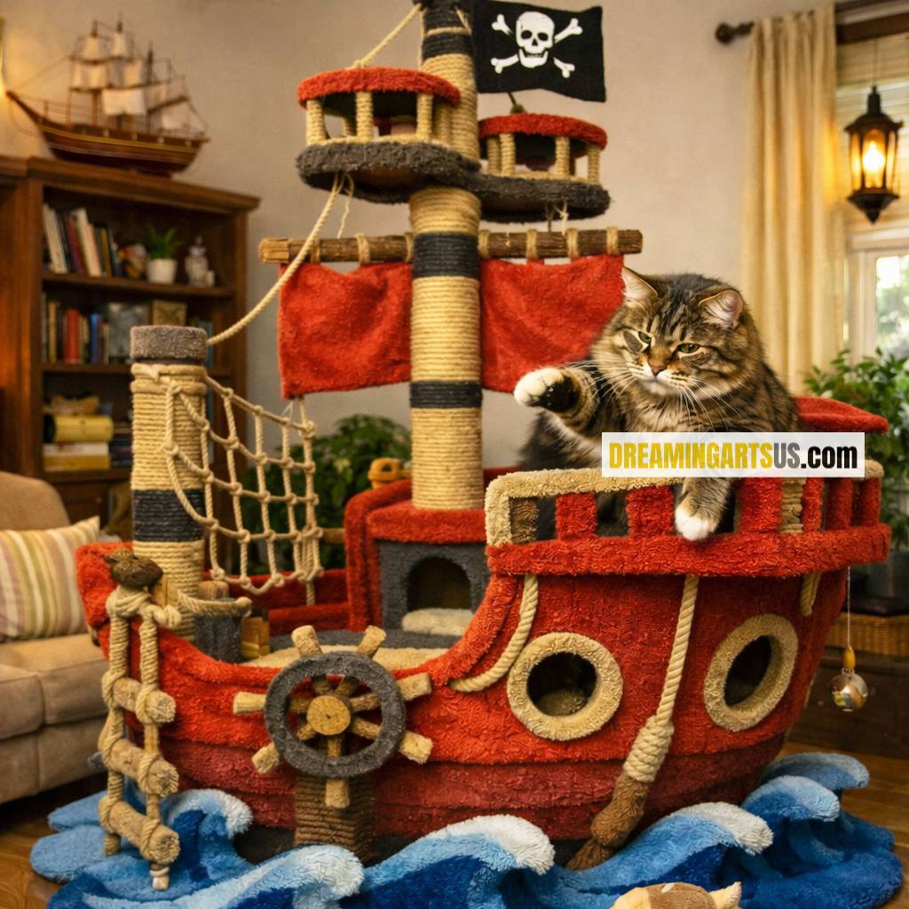 Wooden Ship Cat Playground