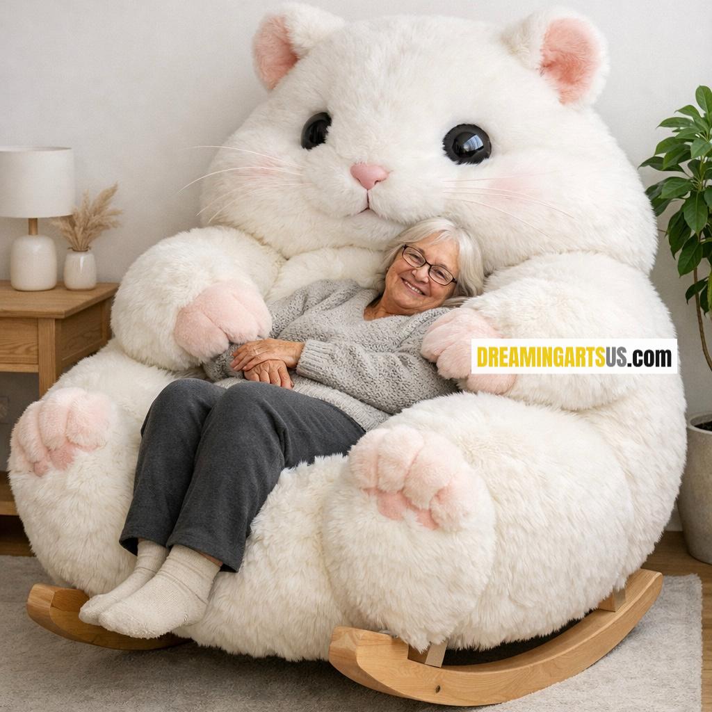 Fluffy Hamster Rocking Chair