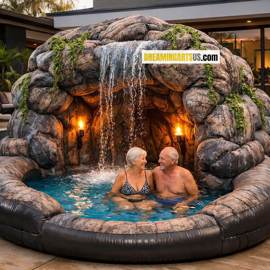 Inflatable Cave Waterfall Pools
